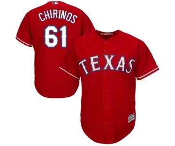 Men's Majestic Texas Rangers #61 Robinson Chirinos Replica Red Alternate Cool Base MLB Jersey