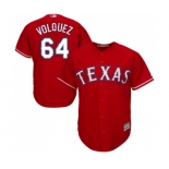 Men's Majestic Texas Rangers #64 Edinson Volquez Replica Red Alternate Cool Base MLB Jersey