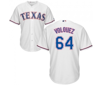 Men's Majestic Texas Rangers #64 Edinson Volquez Replica White Home Cool Base MLB Jersey