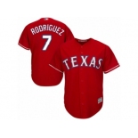 Men's Majestic Texas Rangers #7 Ivan Rodriguez Replica Red Alternate Cool Base MLB Jersey