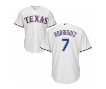 Men's Majestic Texas Rangers #7 Ivan Rodriguez Replica White Home Cool Base MLB Jersey