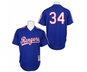 Men's Mitchell and Ness 1989 Texas Rangers #34 Nolan Ryan Authentic Royal Blue Throwback MLB Jersey