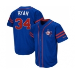 Men's Mitchell and Ness Texas Rangers #34 Nolan Ryan Replica Blue Throwback MLB Jersey