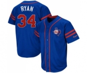 Men's Mitchell and Ness Texas Rangers #34 Nolan Ryan Replica Blue Throwback MLB Jersey