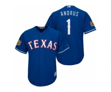 Men's Texas Rangers #1 Elvis Andrus 2017 Spring Training Cool Base Stitched MLB Jersey