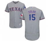 Men's Texas Rangers #15 Nick Solak Grey Road Flex Base Authentic Collection Baseball Player Jersey