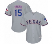 Men's Texas Rangers #15 Nick Solak Replica Grey Road Cool Base Baseball Player Jersey