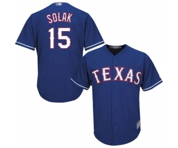 Men's Texas Rangers #15 Nick Solak Replica Royal Blue Alternate 2 Cool Base Baseball Player Jersey