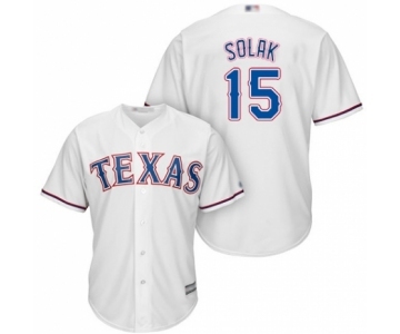 Men's Texas Rangers #15 Nick Solak Replica White Home Cool Base Baseball Player Jersey