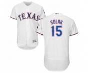 Men's Texas Rangers #15 Nick Solak White Home Flex Base Authentic Collection Baseball Player Jersey