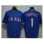 Texas Rangers #1 Elvis Andrus Blue New Cool Base Stitched Baseball Jersey