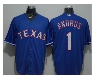 Texas Rangers #1 Elvis Andrus Blue New Cool Base Stitched Baseball Jersey