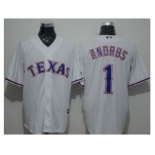 Texas Rangers #1 Elvis Andrus White New Cool Base Stitched Baseball Jersey