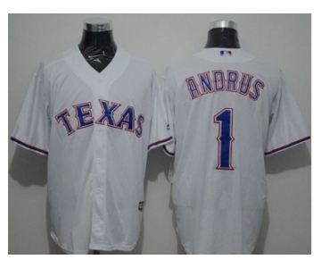 Texas Rangers #1 Elvis Andrus White New Cool Base Stitched Baseball Jersey