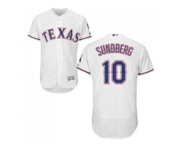 Texas Rangers #10 Jim Sundberg White Flexbase Authentic Collection Stitched MLB Jersey