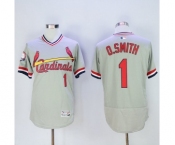 Men St. Louis Cardinals #1 Ozzie Smith Majestic Grey Flexbase Authentic Cooperstown Collection Player Jersey