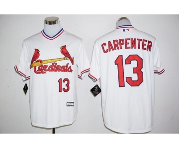 Men St. Louis Cardinals #13 Matt Carpenter Majestic White Cool Base Cooperstown Player Jersey