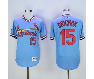 Men St. Louis Cardinals #15 Randal Grichuk Majestic Blue Flexbase Authentic Cooperstown Collection Player Jersey