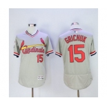 Men St. Louis Cardinals #15 Randal Grichuk Majestic Grey Flexbase Authentic Cooperstown Collection Player Jersey