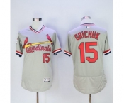 Men St. Louis Cardinals #15 Randal Grichuk Majestic Grey Flexbase Authentic Cooperstown Collection Player Jersey