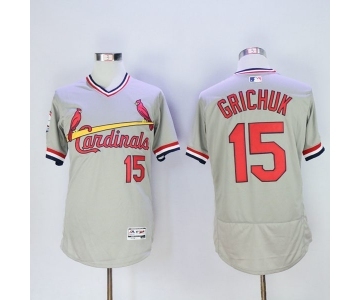 Men St. Louis Cardinals #15 Randal Grichuk Majestic Grey Flexbase Authentic Cooperstown Collection Player Jersey