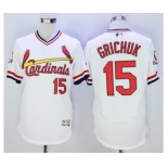 Men St. Louis Cardinals #15 Randal Grichuk Majestic White Flexbase Authentic Cooperstown Collection Player Jersey