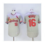 Men St. Louis Cardinals #16 Kolten Wong Majestic Grey Flexbase Authentic Cooperstown Collection Player Jersey