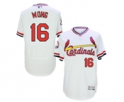 Men St. Louis Cardinals #16 kolten wong Majestic White Flexbase Authentic Cooperstown Collection Player Jersey