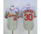 Men St. Louis Cardinals #30 Orlando Cepeda Majestic Grey Flexbase Authentic Cooperstown Collection Player Jersey