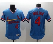 Men St. Louis Cardinals #4 Yadier Molina Majestic Blue Flexbase Authentic Collection Player Jersey