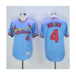 Men St. Louis Cardinals #4 Yadier Molina Majestic Blue Flexbase Authentic Cooperstown Collection Player Jersey