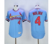 Men St. Louis Cardinals #4 Yadier Molina Majestic Blue Flexbase Authentic Cooperstown Collection Player Jersey