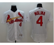 Men St. Louis Cardinals #4 Yadier Molina Majestic white Flexbase Authentic Collection Player Jersey