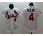 Men St. Louis Cardinals #4 Yadier Molina White Stars & Stripes 2016 Independence Day Flex Base Jersey