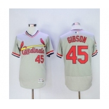 Men St. Louis Cardinals #45 Bob Gibson Majestic Grey Flexbase Authentic Cooperstown Collection Player Jersey