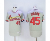 Men St. Louis Cardinals #45 Bob Gibson Majestic Grey Flexbase Authentic Cooperstown Collection Player Jersey