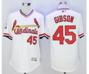 Men St. Louis Cardinals #45 Bob Gibson Majestic White Flexbase Authentic Cooperstown Collection Player Jersey