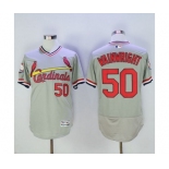 Men St. Louis Cardinals #50 Adam Wainwright Majestic Grey Flexbase Authentic Cooperstown Collection Player Jersey