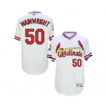 Men St. Louis Cardinals #50 Adam Wainwright Majestic White Flexbase Authentic Cooperstown Collection Player Jersey