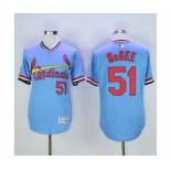 Men St. Louis Cardinals #51 Willie McGee Majestic Blue Flexbase Authentic Cooperstown Collection Player Jersey