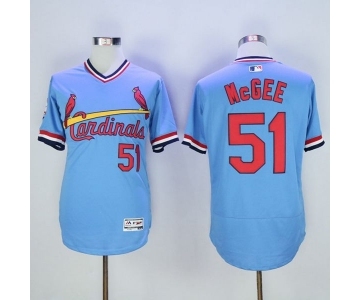 Men St. Louis Cardinals #51 Willie McGee Majestic Blue Flexbase Authentic Cooperstown Collection Player Jersey