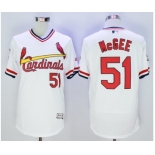 Men St. Louis Cardinals #51 Willie McGee Majestic White Flexbase Authentic Cooperstown Collection Player Jersey