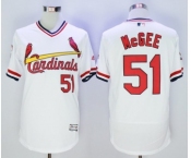 Men St. Louis Cardinals #51 Willie McGee Majestic White Flexbase Authentic Cooperstown Collection Player Jersey