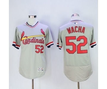 Men St. Louis Cardinals #52 Michael Wacha Majestic Grey Flexbase Authentic Cooperstown Collection Player Jersey