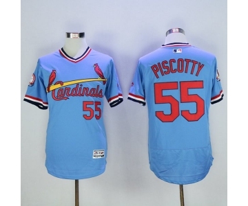 Men St. Louis Cardinals #55 Stephen Piscotty Majestic Blue Flexbase Authentic Cooperstown Collection Player Jersey