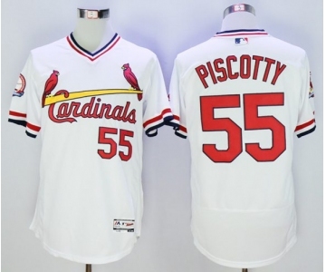 Men St. Louis Cardinals #55 stephen piscotty Majestic White Flexbase Authentic Cooperstown Collection Player Jersey