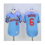 Men St. Louis Cardinals #6 Stan Musial Majestic Blue Flexbase Authentic Cooperstown Collection Player Jersey