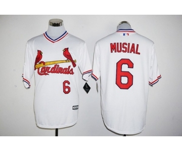 Men St. Louis Cardinals #6 Stan Musial Majestic White Cool Base Cooperstown Player Jersey