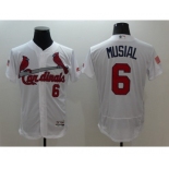 Men St. Louis Cardinals #6 Stan Musial White Stars & Stripes 2016 Independence Day Flex Base Jersey