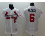 Men St. Louis Cardinals #6 Stan Musial White Stars & Stripes 2016 Independence Day Flex Base Jersey